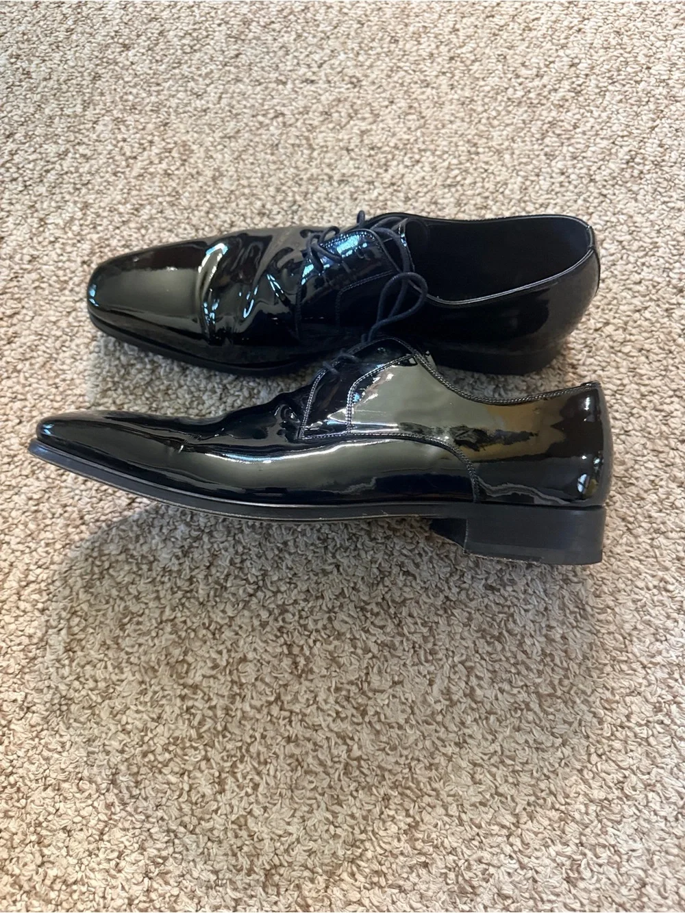 Magnanni Black Patent Leather Tuxedo Shoes Men’s 11.5